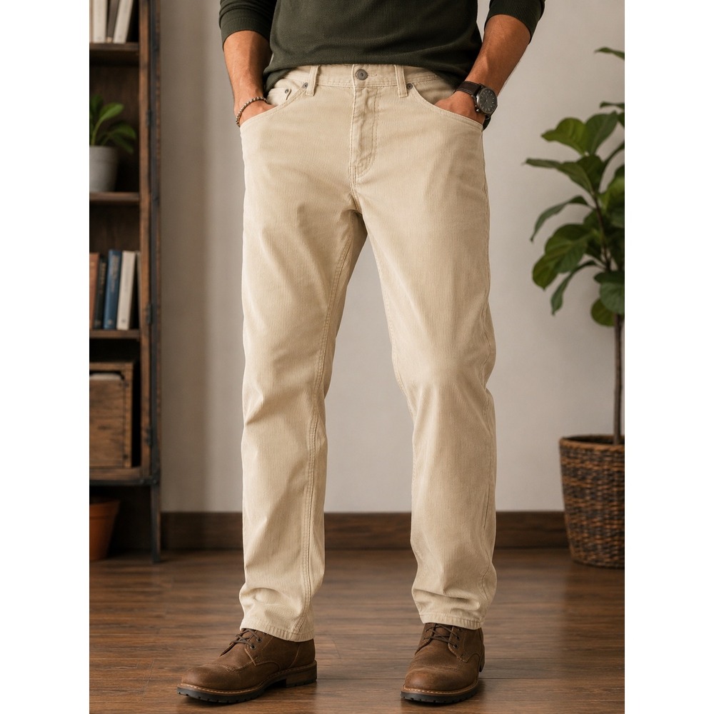 Banana Republic Mens‎ Beige Corduroy Pants Straight Leg 5-Pocket 34x31 Sand